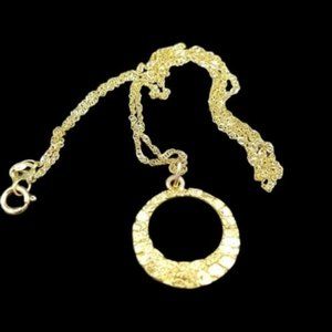 Vintage Alaskan Gold Nugget Circle Necklace Vintage